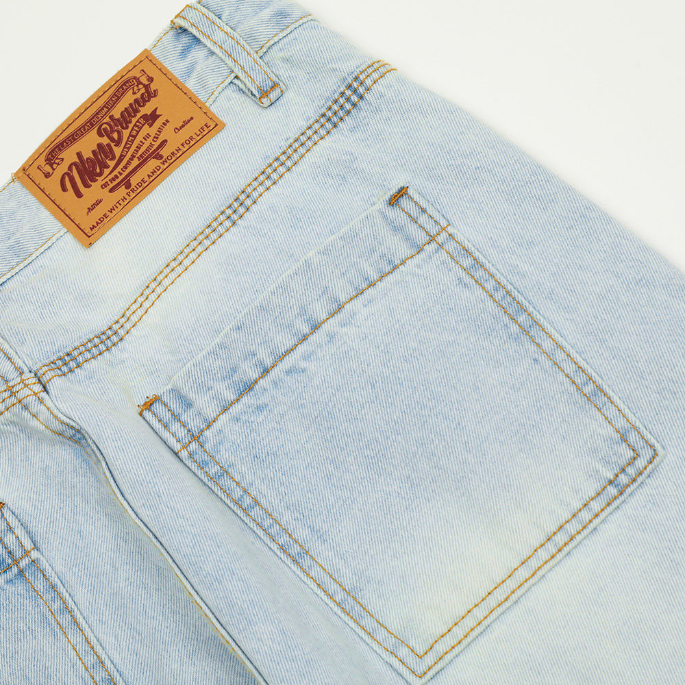 Wash Light Color Cargo Jeans Men Wash Light Color Cargo Jeans Men