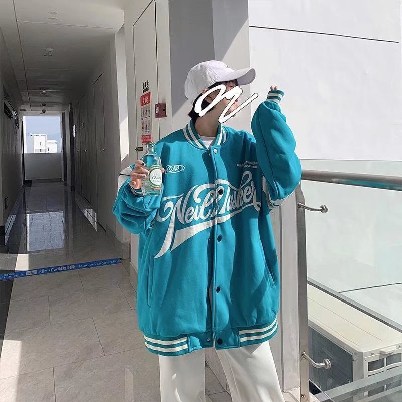 Baseball Uniform Jacket Loose Letters Men And Women Couple Jackets Baseball Uniform Jacket Loose Letters Men And Women Couple Jackets