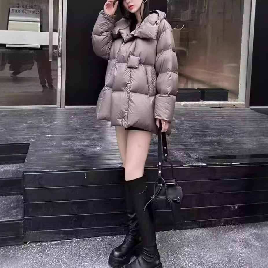 Short Hooded Double Zipper 90 White Duck Down Lightweight Down Warm Jacket Short Hooded Double Zipper 90 White Duck Down Lightweight Down Warm Jacket