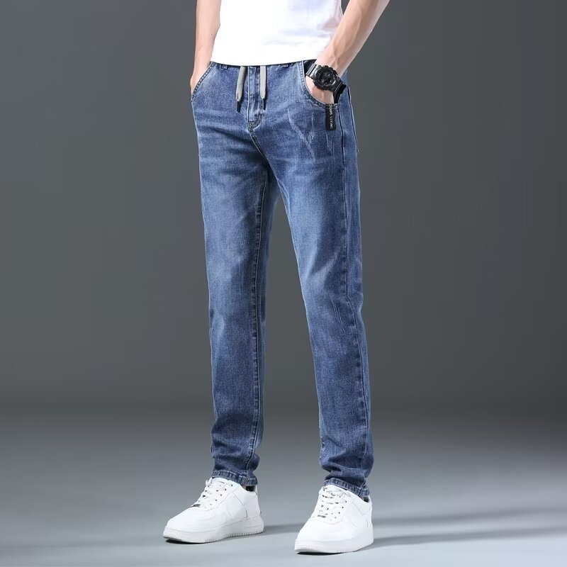 Jeans Men's Straight Loose Elastic All-matching Long Pants Jeans Men's Straight Loose Elastic All-matching Long Pants