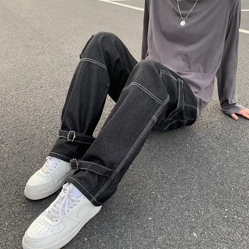 Men Wide Leg Jeans Hip Hop Casual Men Wide Leg Jeans Hip Hop Casual
