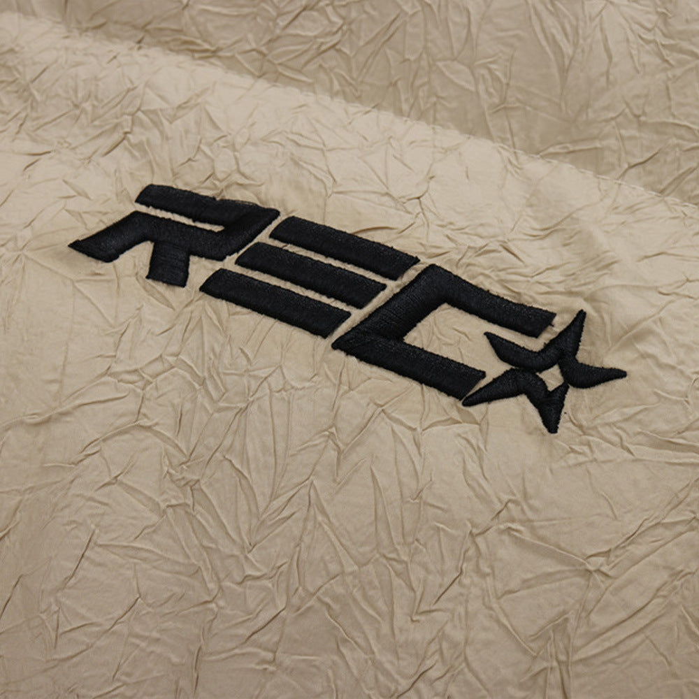 Texture Pleated Warm Thick Loose Hooded Cotton Coat Texture Pleated Warm Thick Loose Hooded Cotton Coat