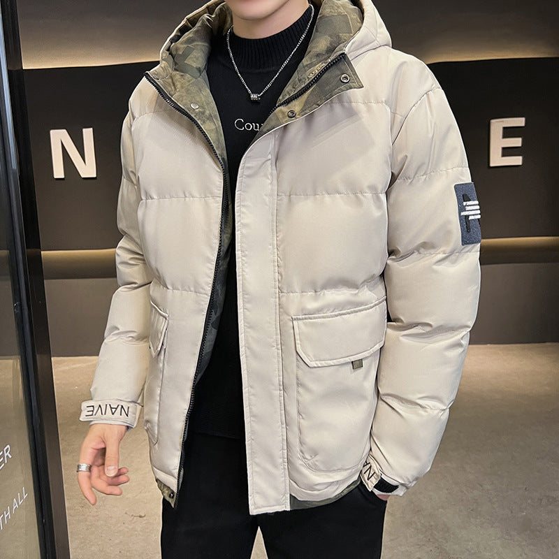 Hooded Cotton-padded Coat Men's Down Hooded Cotton-padded Coat Men's Down