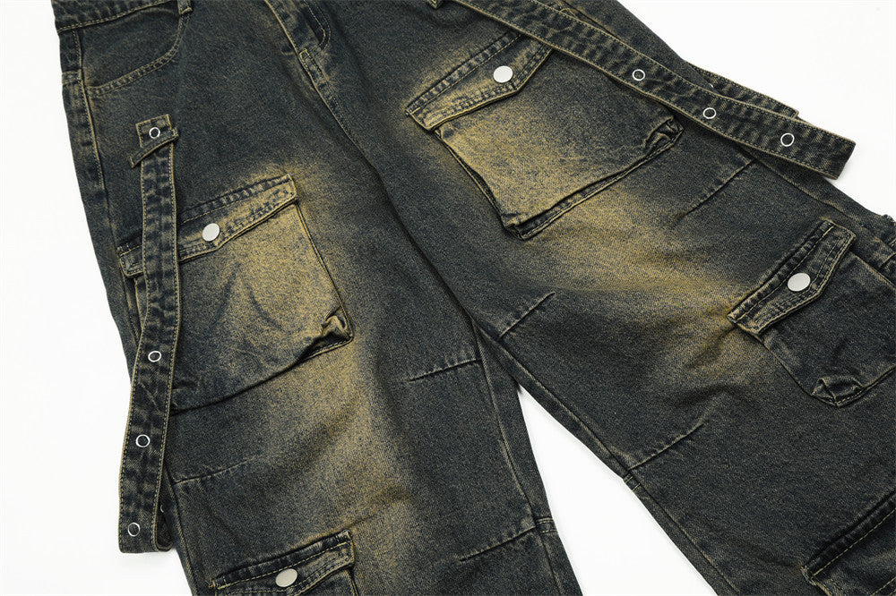 Functional Multi-pocket Workwear Jeans For Men Functional Multi-pocket Workwear Jeans For Men