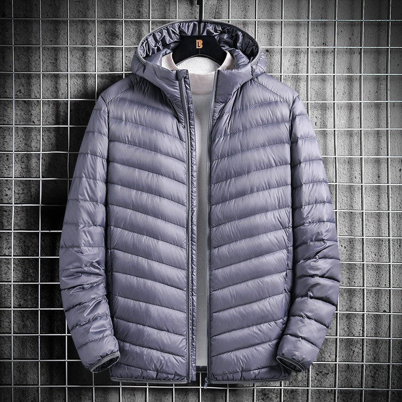 Men's Hooded Cotton Jacket Short Lightweight Cotton Coat Men's Hooded Cotton Jacket Short Lightweight Cotton Coat