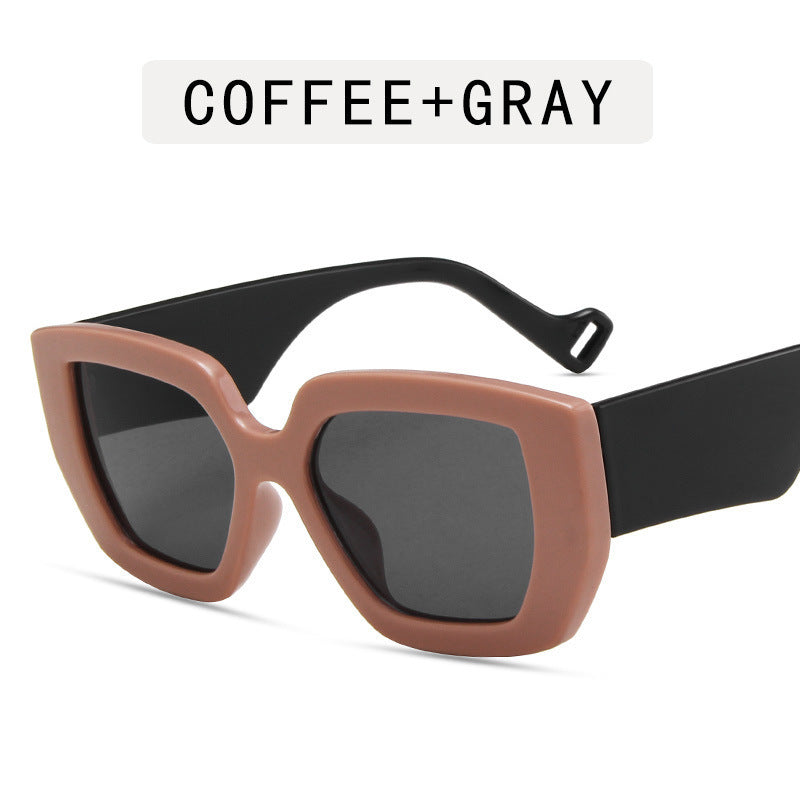 Modern Retro Ins Sunglasses Women's Polygonal Contrast Sunglasses Thick Edge Trendy Sunglasses Modern Retro Ins Sunglasses Women's Polygonal Contrast Sunglasses Thick Edge Trendy Sunglasses