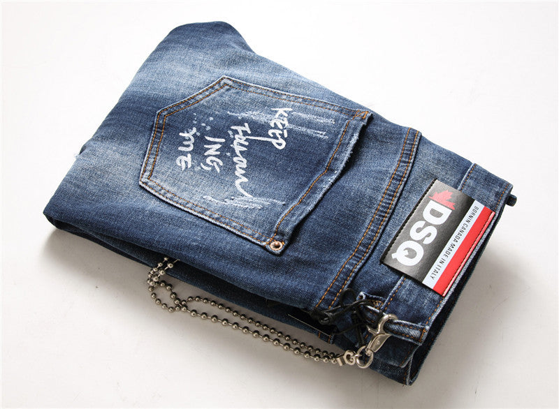 men jeans famous D2 Men slim jeans pants mens denim trousers zipper blue hole Pencil Pants men jeans famous D2 Men slim jeans pants mens denim trousers zipper blue hole Pencil Pants