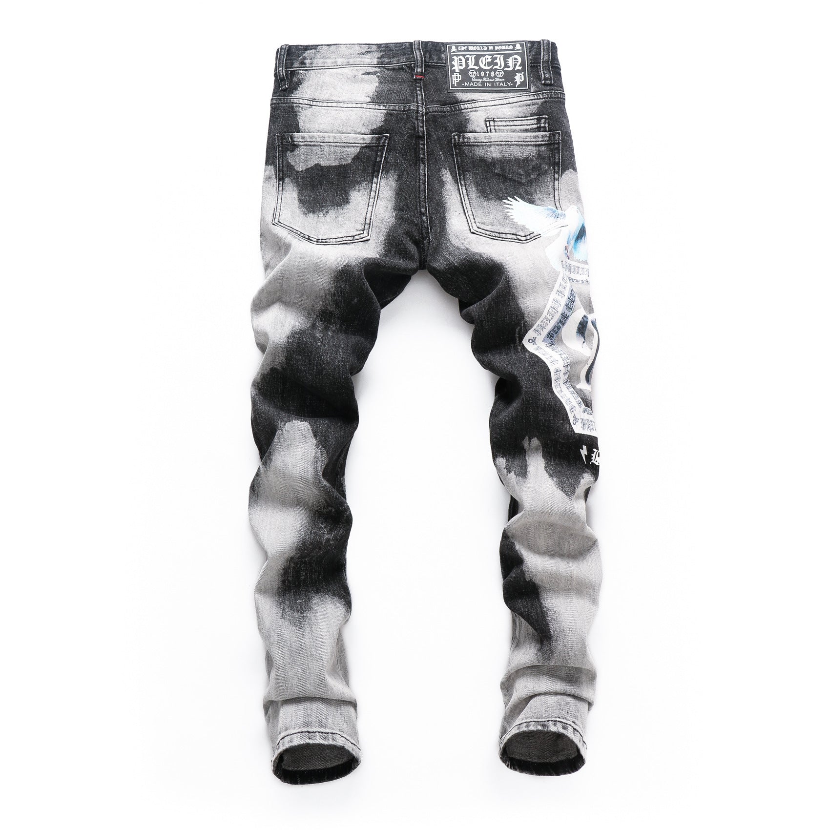 Human Bone Ripped Beggar Jeans Fashion Men Human Bone Ripped Beggar Jeans Fashion Men