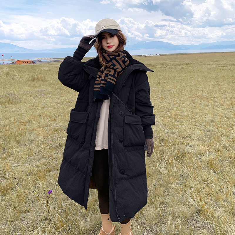 Below The Knee Korean Style Fashion Loose Cotton Coat Below The Knee Korean Style Fashion Loose Cotton Coat