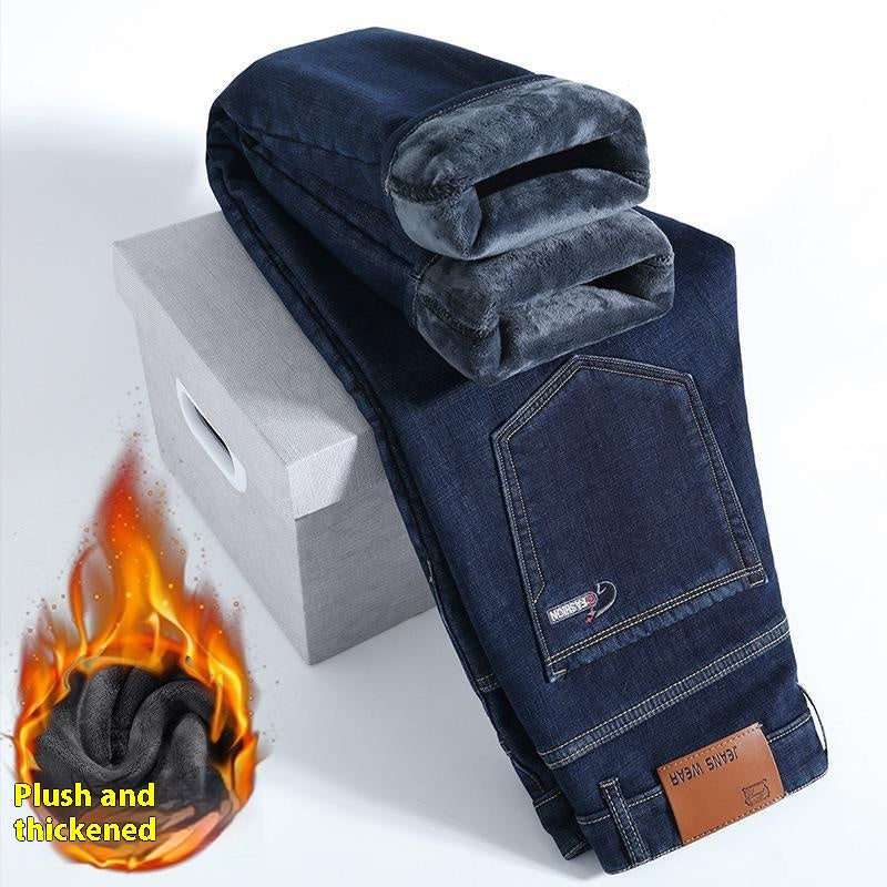 Fleece-lined Thickened Men's Loose Straight Trousers New Fleece-lined Thickened Men's Loose Straight Trousers New