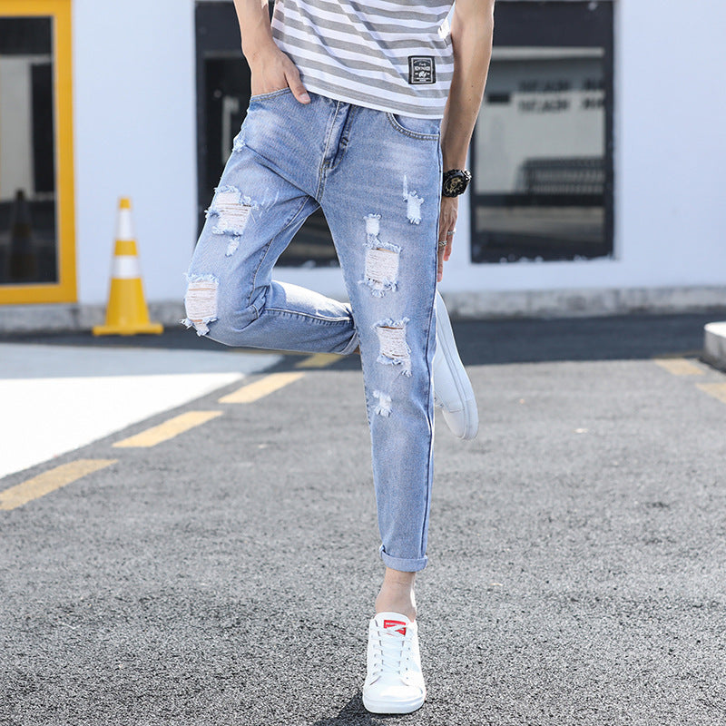 Trendy Slim Fit Ankle-length Jeans For Men Trendy Slim Fit Ankle-length Jeans For Men