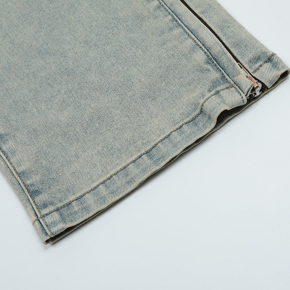 Washed White Straight Jeans For Men Washed White Straight Jeans For Men