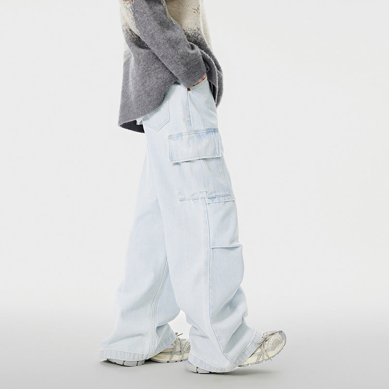 Fashion American Wide-leg Workwear Jeans Men Fashion American Wide-leg Workwear Jeans Men