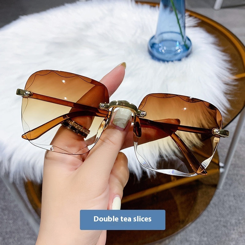 Frameless Trimming Internet-famous Sunglasses Women Frameless Trimming Internet-famous Sunglasses Women