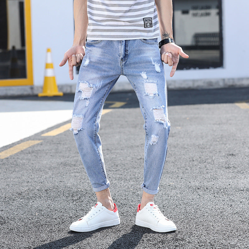 Trendy Slim Fit Ankle-length Jeans For Men Trendy Slim Fit Ankle-length Jeans For Men