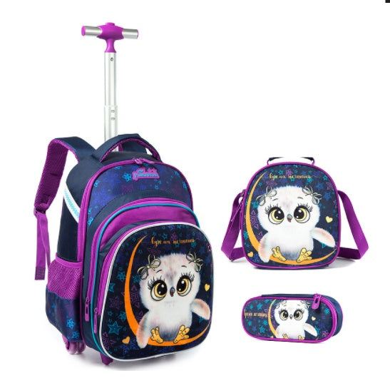 Three-piece Trolley Bag For Primary School Students Three-piece Trolley Bag For Primary School Students
