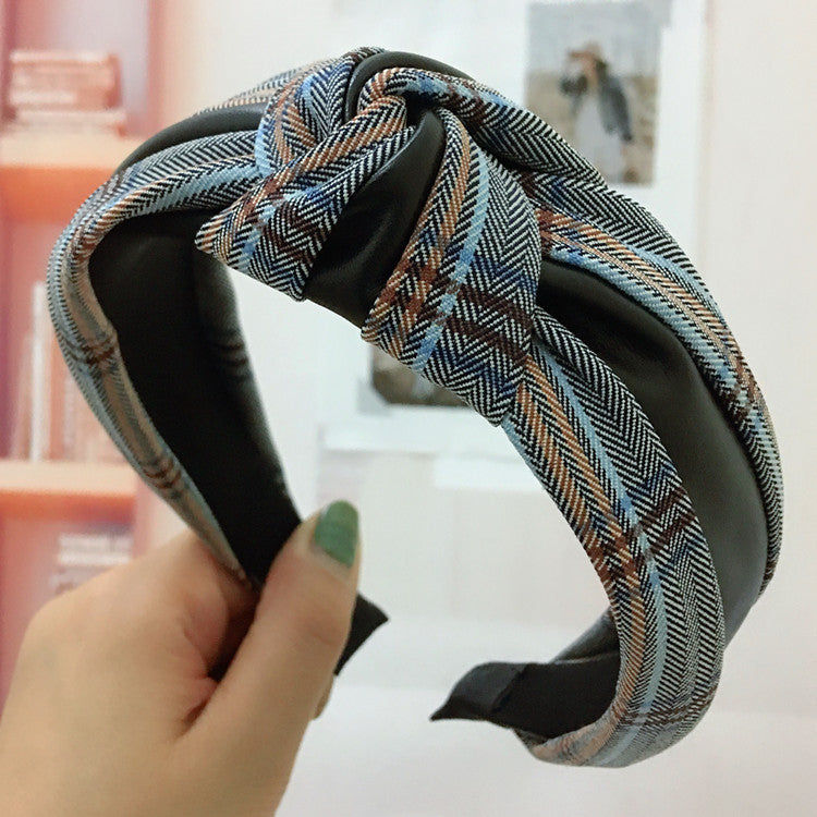 Houndstooth Wide-brim Retro Headband Adult Hair Accessories Houndstooth Wide-brim Retro Headband Adult Hair Accessories