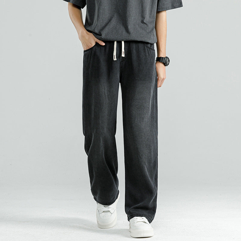 Men's Teen Trend All-match Loose Drawstring Straight-leg Pants Men's Teen Trend All-match Loose Drawstring Straight-leg Pants