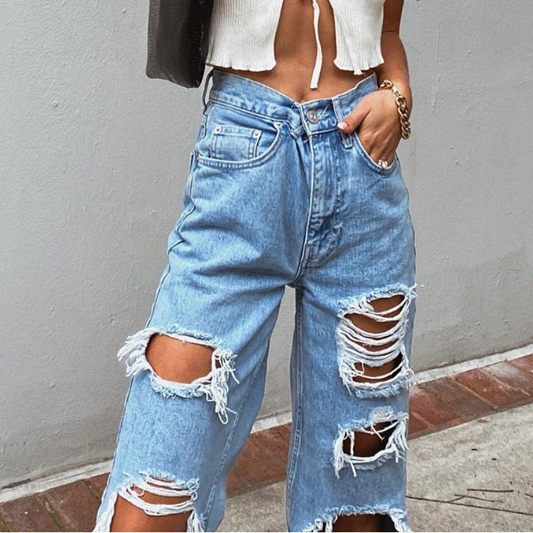 Women Jeans Ripped Slimming Washed Women's Jeans Trousers Women Jeans Ripped Slimming Washed Women's Jeans Trousers