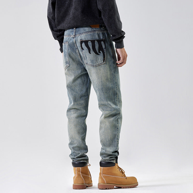 Blue Distressed Loose Straight Jeans Blue Distressed Loose Straight Jeans