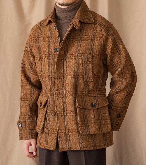 Safari Jacket Tweed Raglan Sleeve Thick Jacket Safari Jacket Tweed Raglan Sleeve Thick Jacket