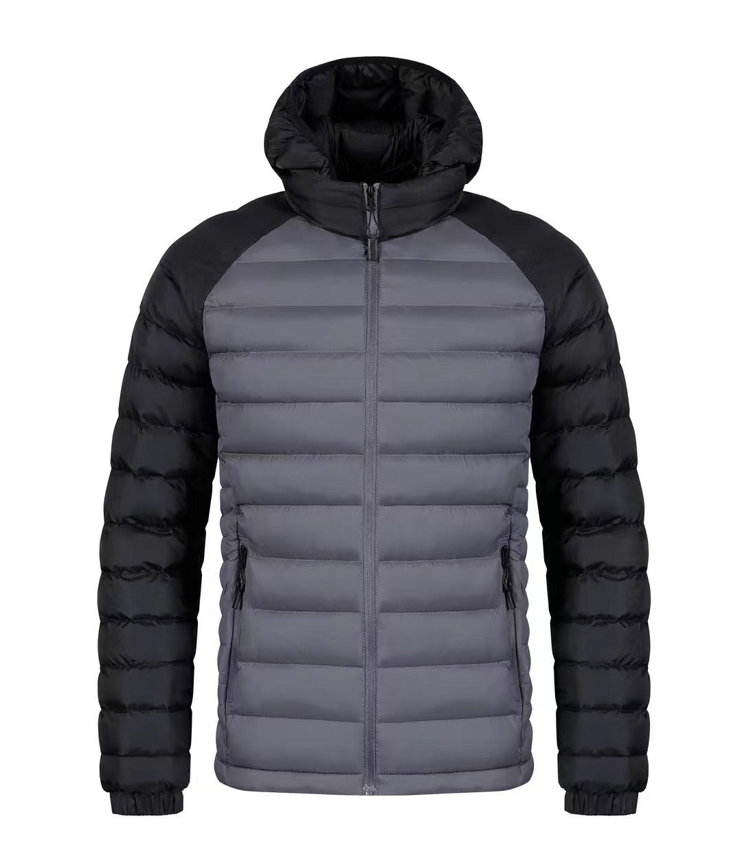 Men's Fleece-lined Thick Hooded Rib Cotton-padded Jacket Men's Fleece-lined Thick Hooded Rib Cotton-padded Jacket