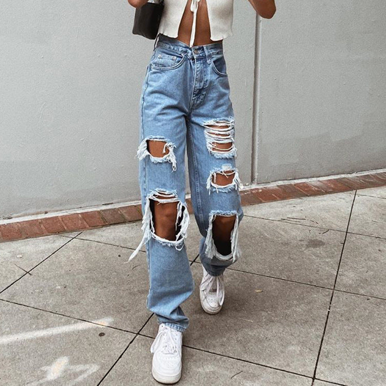 Women Jeans Ripped Slimming Washed Women's Jeans Trousers Women Jeans Ripped Slimming Washed Women's Jeans Trousers