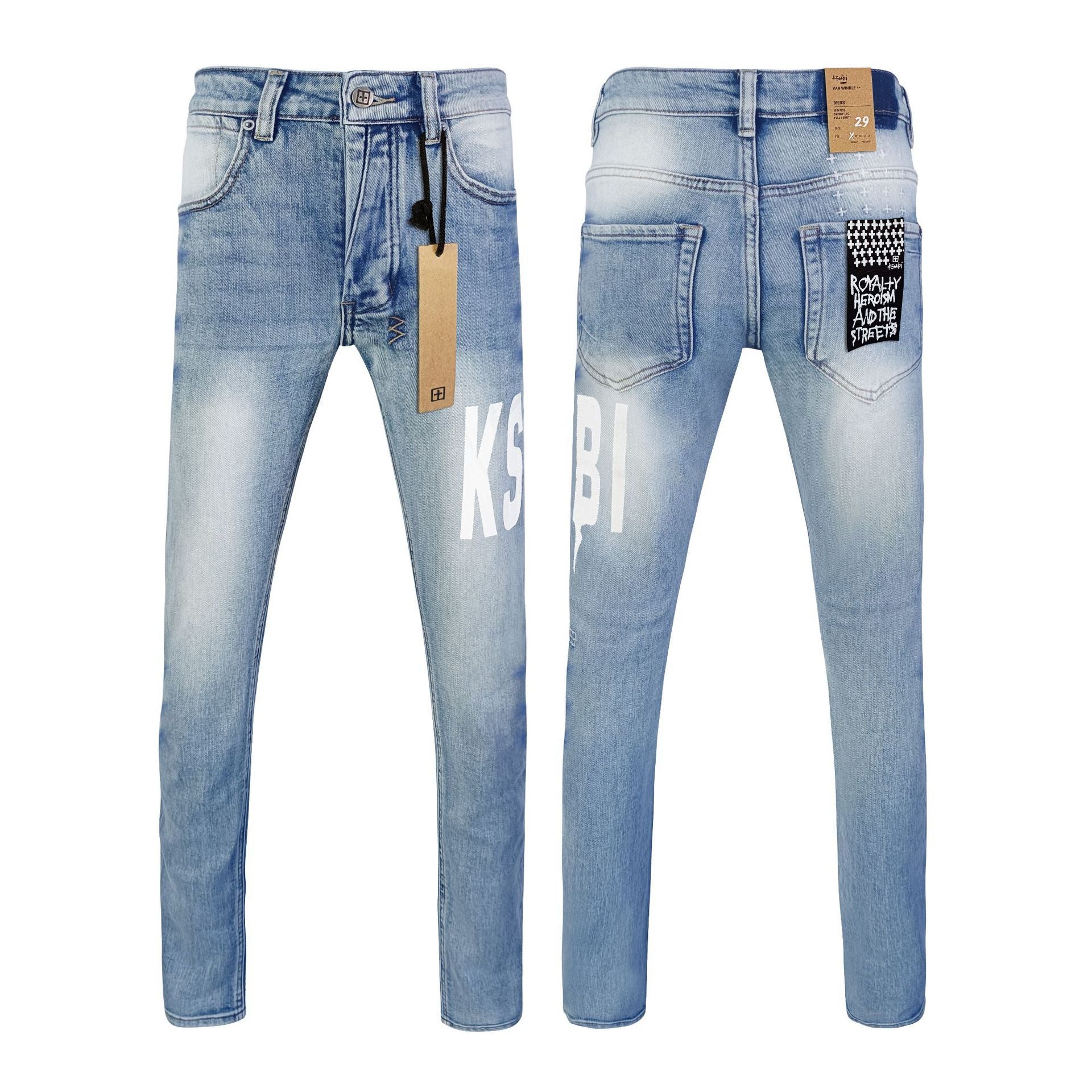 Straight Ripped Stretch American High Street Casual Men's Jeans Straight Ripped Stretch American High Street Casual Men's Jeans