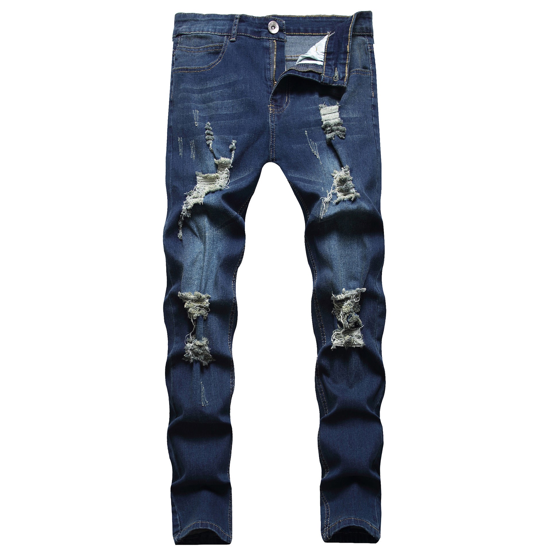 Men's Ripped Slim Jeans Fashion Casual Ankle Banded Pants Men's Ripped Slim Jeans Fashion Casual Ankle Banded Pants