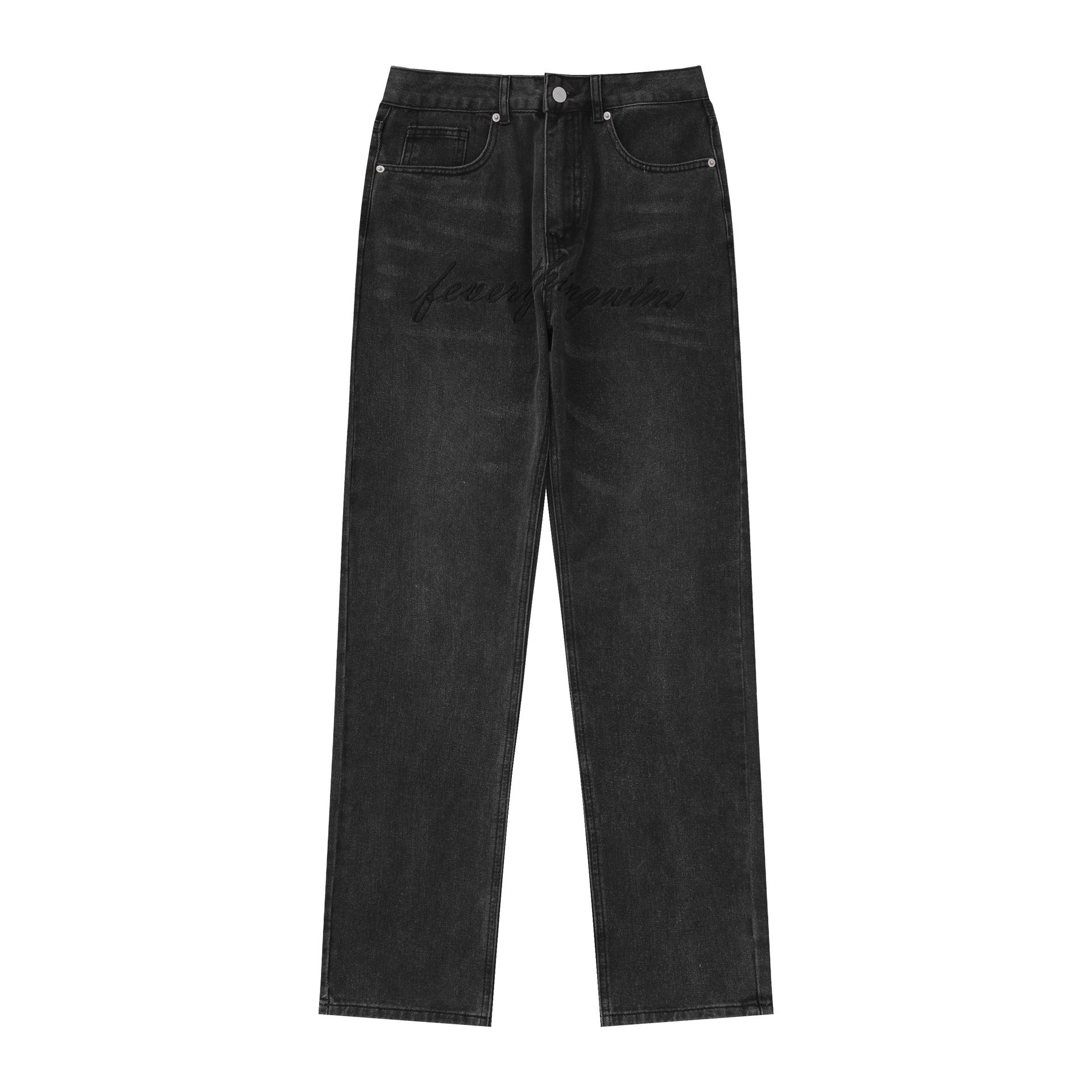 American-style Slim Fit Stretch-free High Street Retro Washed Jeans American-style Slim Fit Stretch-free High Street Retro Washed Jeans