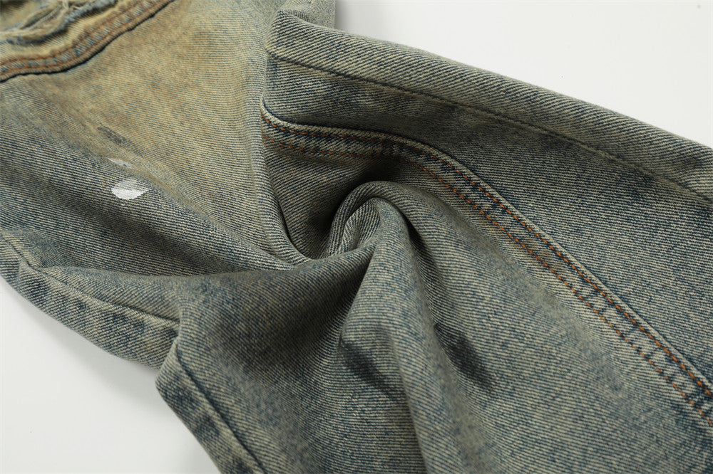 Ripped Dirty Jeans Street Fashion Paint Splash-ink Men Ripped Dirty Jeans Street Fashion Paint Splash-ink Men