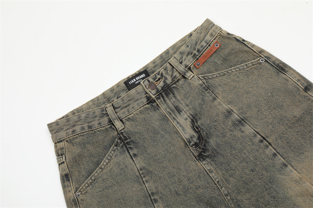 Washed Jeans Punk Fashion Brand Men Washed Jeans Punk Fashion Brand Men