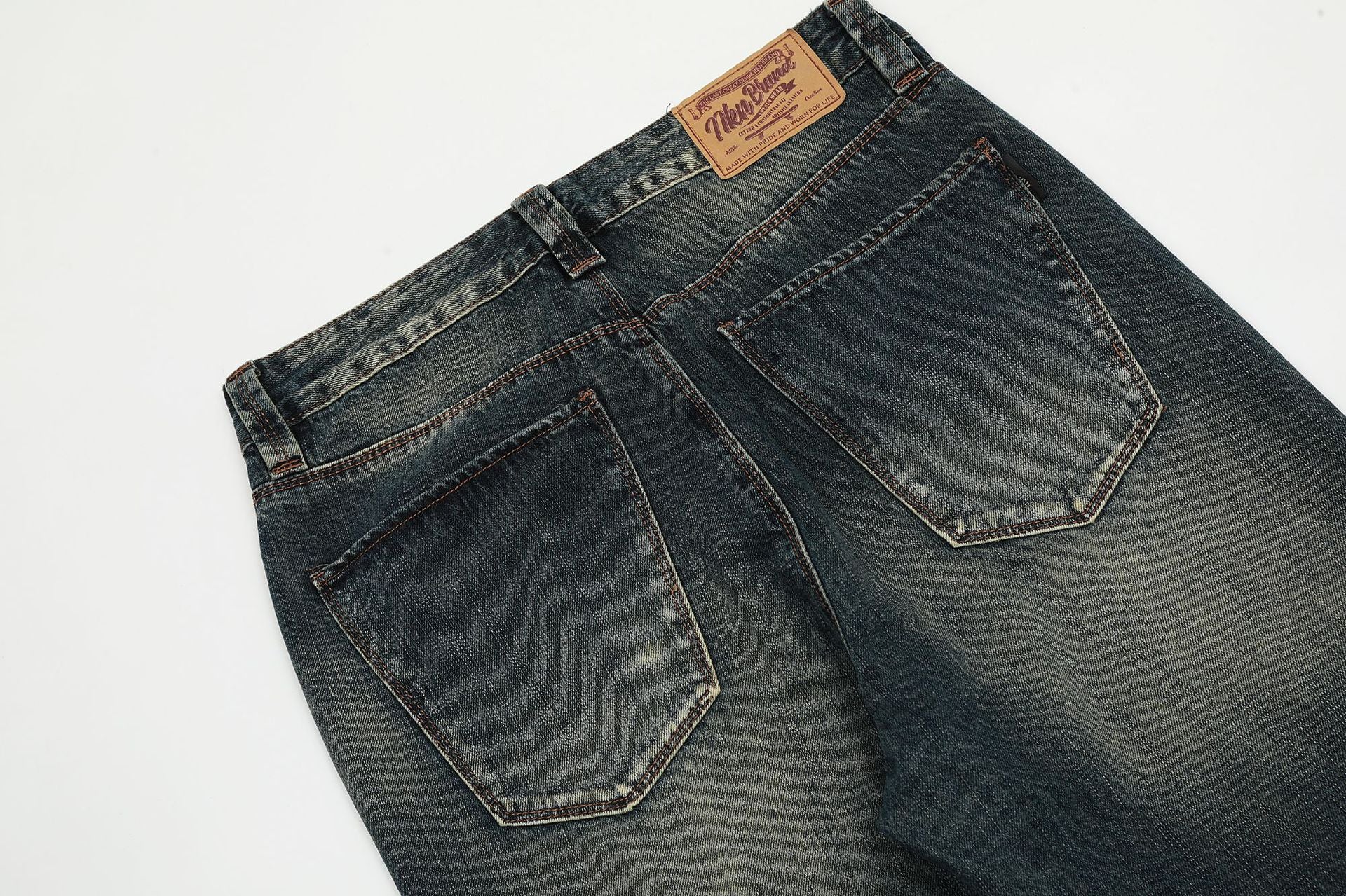 Loose Wide-leg Skinny American Retro Jeans For Men Loose Wide-leg Skinny American Retro Jeans For Men