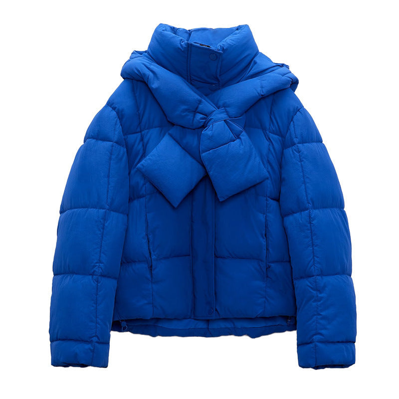 Warm Detachable Cotton With Scarf Jacket Women Warm Detachable Cotton With Scarf Jacket Women