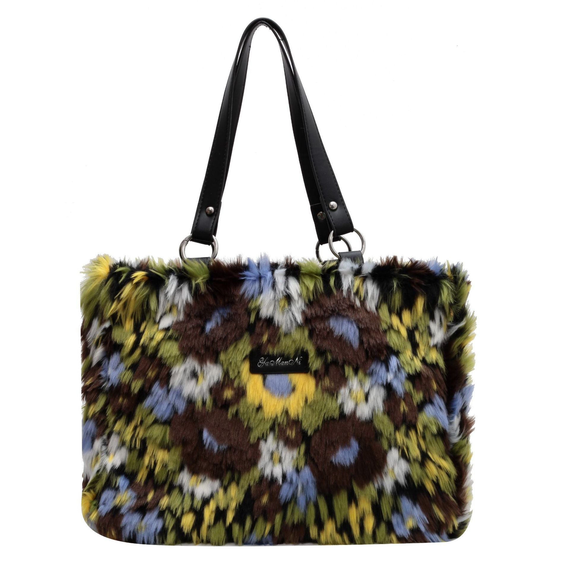 Winter Plush Bags Women Flowers Shoulder Bag Handbag Winter Plush Bags Women Flowers Shoulder Bag Handbag