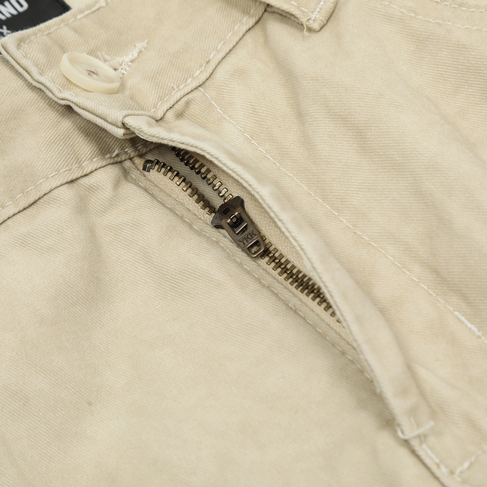 Washed Raw Edge Wide-leg Jeans Men Washed Raw Edge Wide-leg Jeans Men