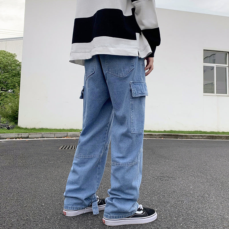 Men Wide Leg Jeans Hip Hop Casual Men Wide Leg Jeans Hip Hop Casual