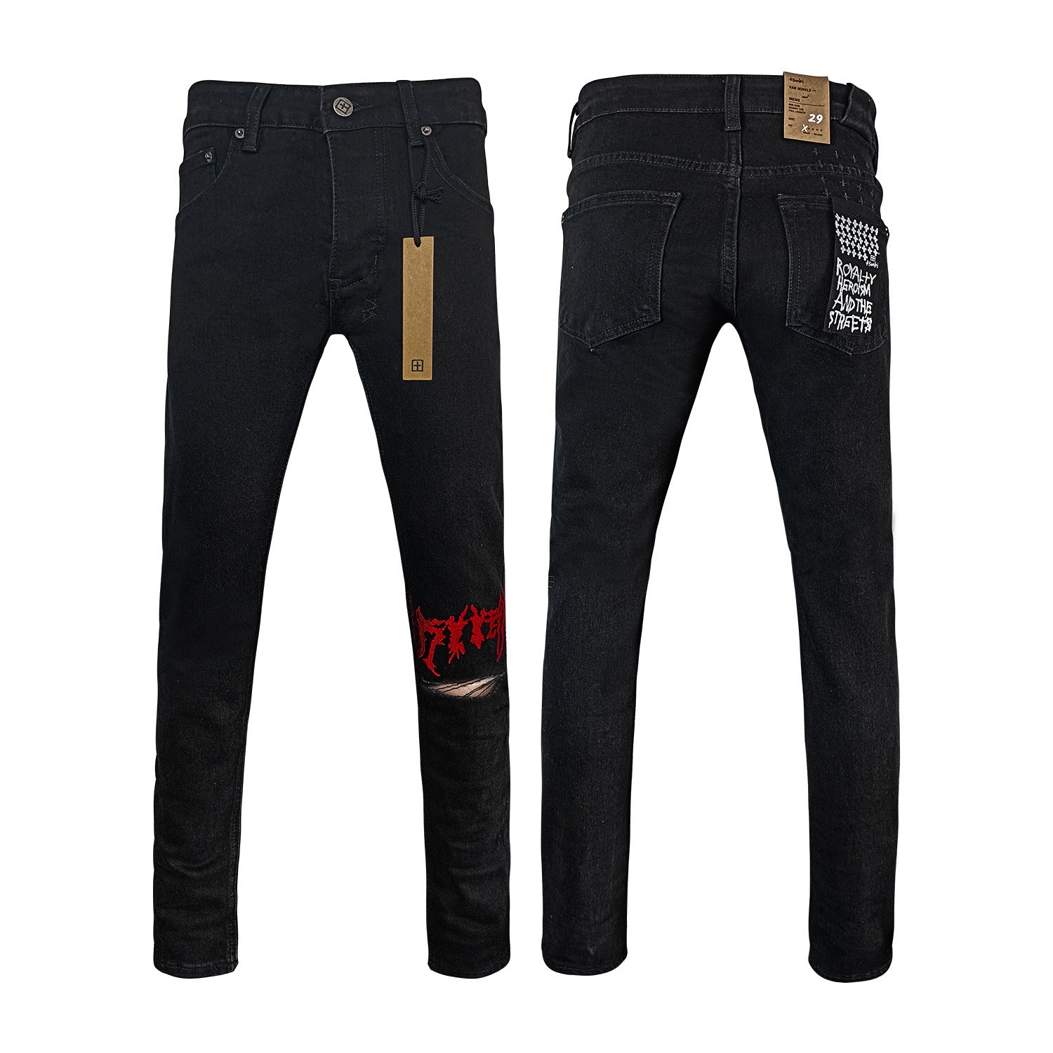 Straight Ripped Stretch American High Street Casual Men's Jeans Straight Ripped Stretch American High Street Casual Men's Jeans