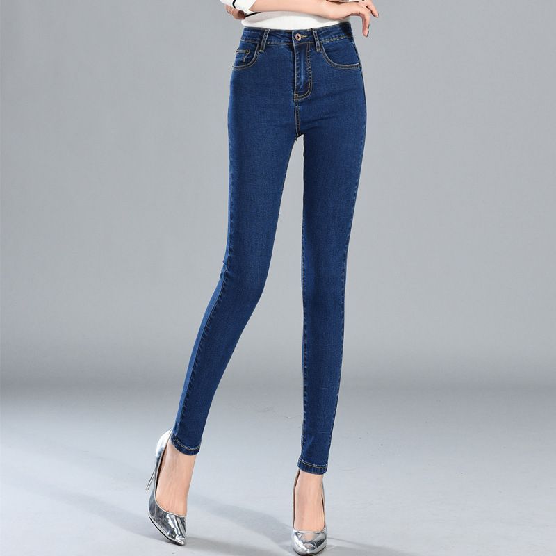 Jeans Trousers And Feet Pants Are Thin And Tight Elastic Women Jeans Trousers And Feet Pants Are Thin And Tight Elastic Women