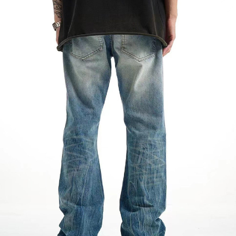 Gradient Water Washed Hole Jeans For Men Gradient Water Washed Hole Jeans For Men