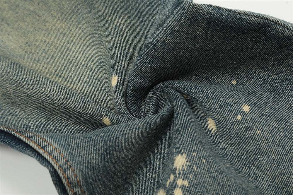 Tie-dyed Splash-ink Straight Jeans Men's High Street Tie-dyed Splash-ink Straight Jeans Men's High Street