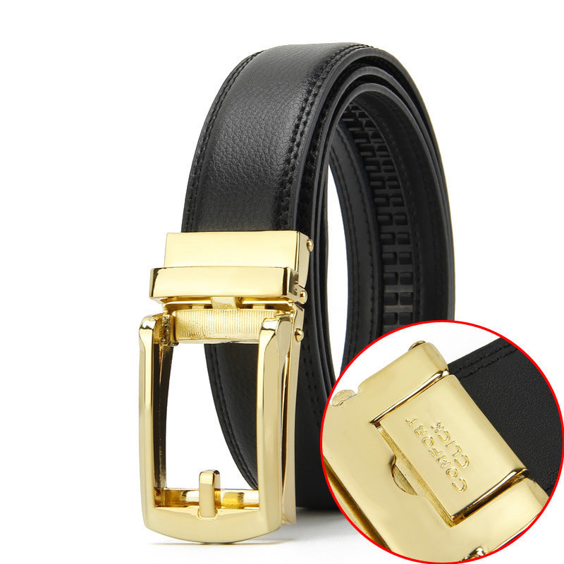 Two-layer Cowhide Fake Needle Automatic Buckle Men's Special Belt Two-layer Cowhide Fake Needle Automatic Buckle Men's Special Belt