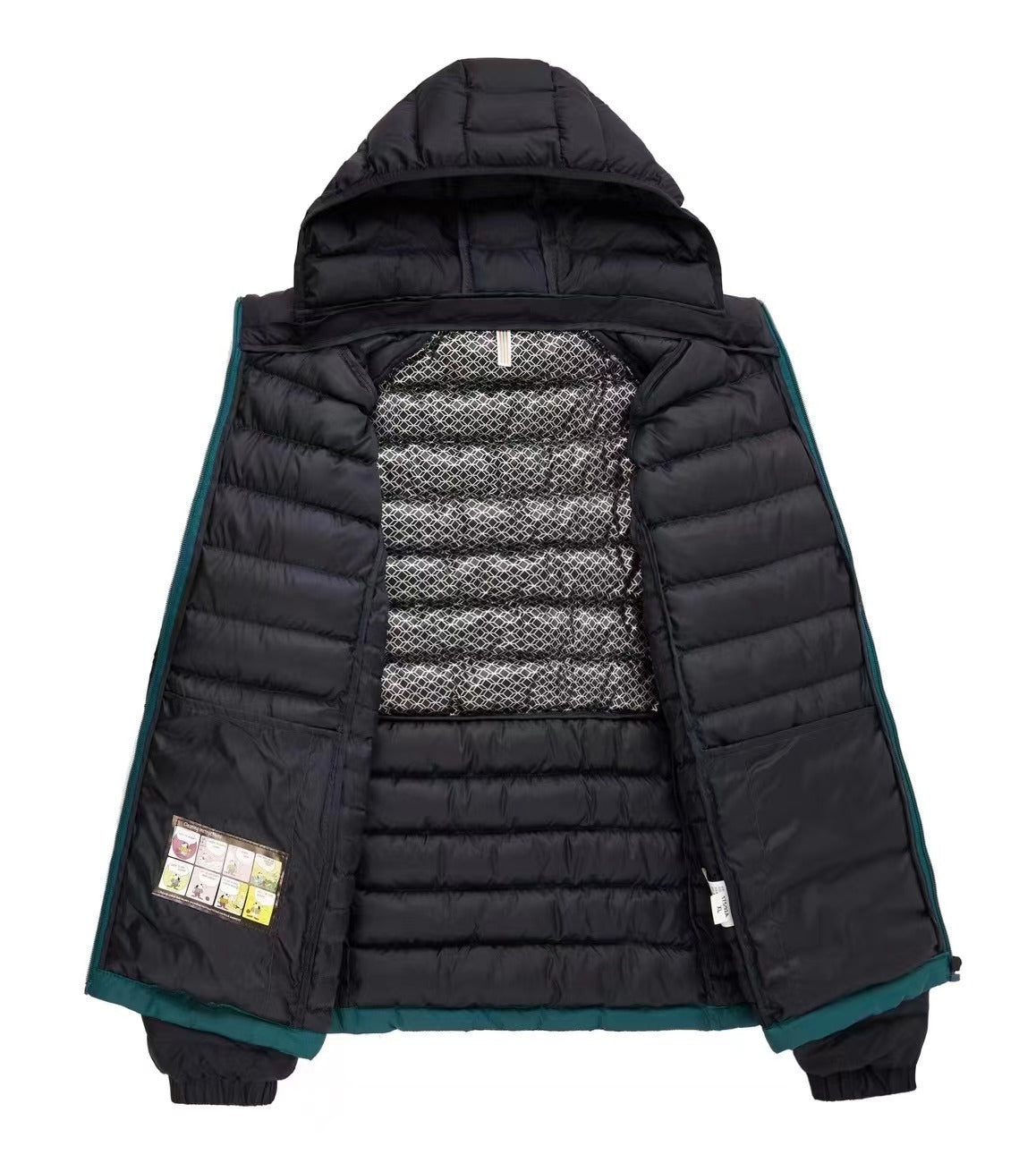 Men's Fleece-lined Thick Hooded Rib Cotton-padded Jacket Men's Fleece-lined Thick Hooded Rib Cotton-padded Jacket