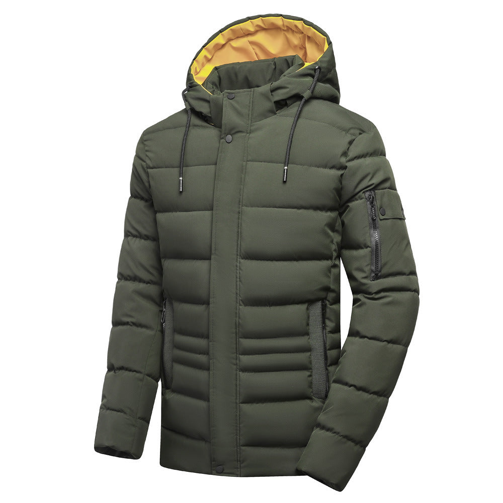 Fleece-lined Thickened Cotton Clothing Men's Coat Hooded Detachable Plus Size Fleece-lined Thickened Cotton Clothing Men's Coat Hooded Detachable Plus Size