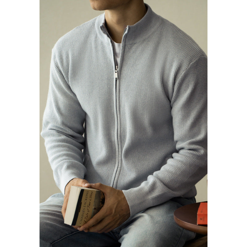 Men's Breathable Zipper Casual Stand Collar Sweater Men's Breathable Zipper Casual Stand Collar Sweater