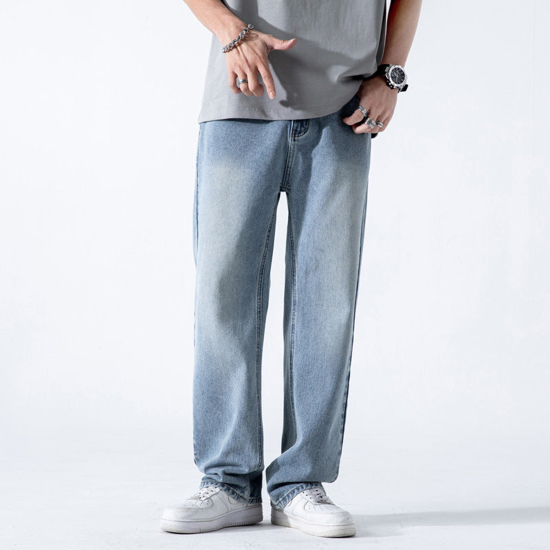 Vintage Jeans Men's Loose Straight Washed Draping Wide Leg Vintage Jeans Men's Loose Straight Washed Draping Wide Leg