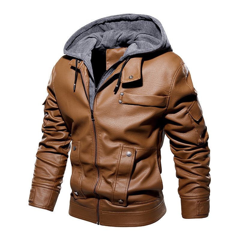 Men's US Size Leather Coat Fashionable Warm Men's US Size Leather Coat Fashionable Warm