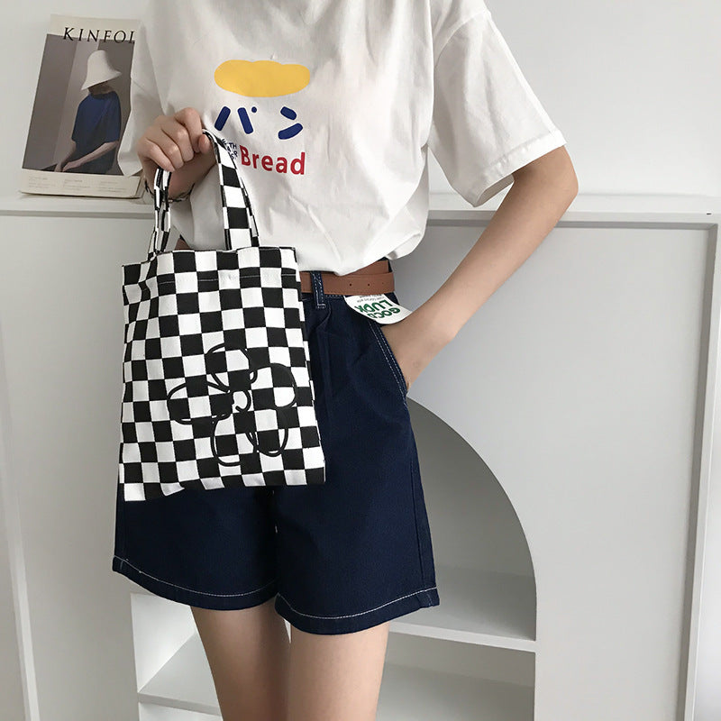 Black And White Small Handbag Ins New Canvas Handbag Women Black And White Small Handbag Ins New Canvas Handbag Women