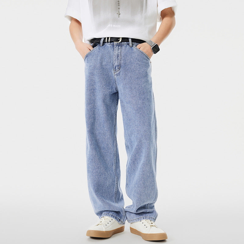 Fashion Personality Light Blue Washed Jeans Men Fashion Personality Light Blue Washed Jeans Men