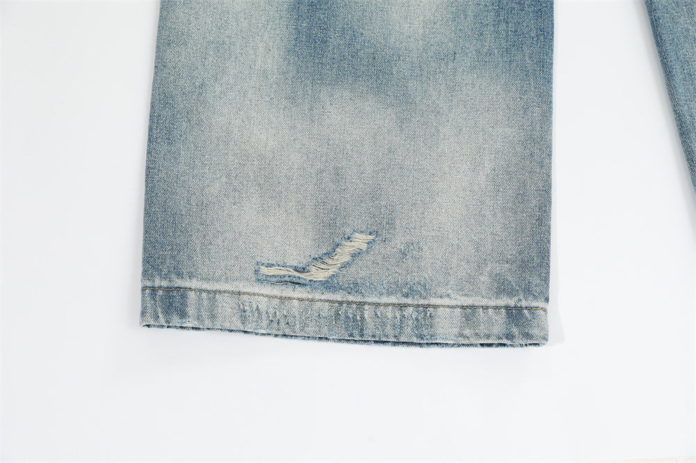Washed Gradient Tie-dye Denim Trousers Men's Trendy Punk Washed Gradient Tie-dye Denim Trousers Men's Trendy Punk
